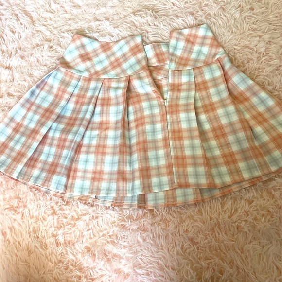 Shein Zip Side Tartan Pleated Skirt - Picture 4 of 4